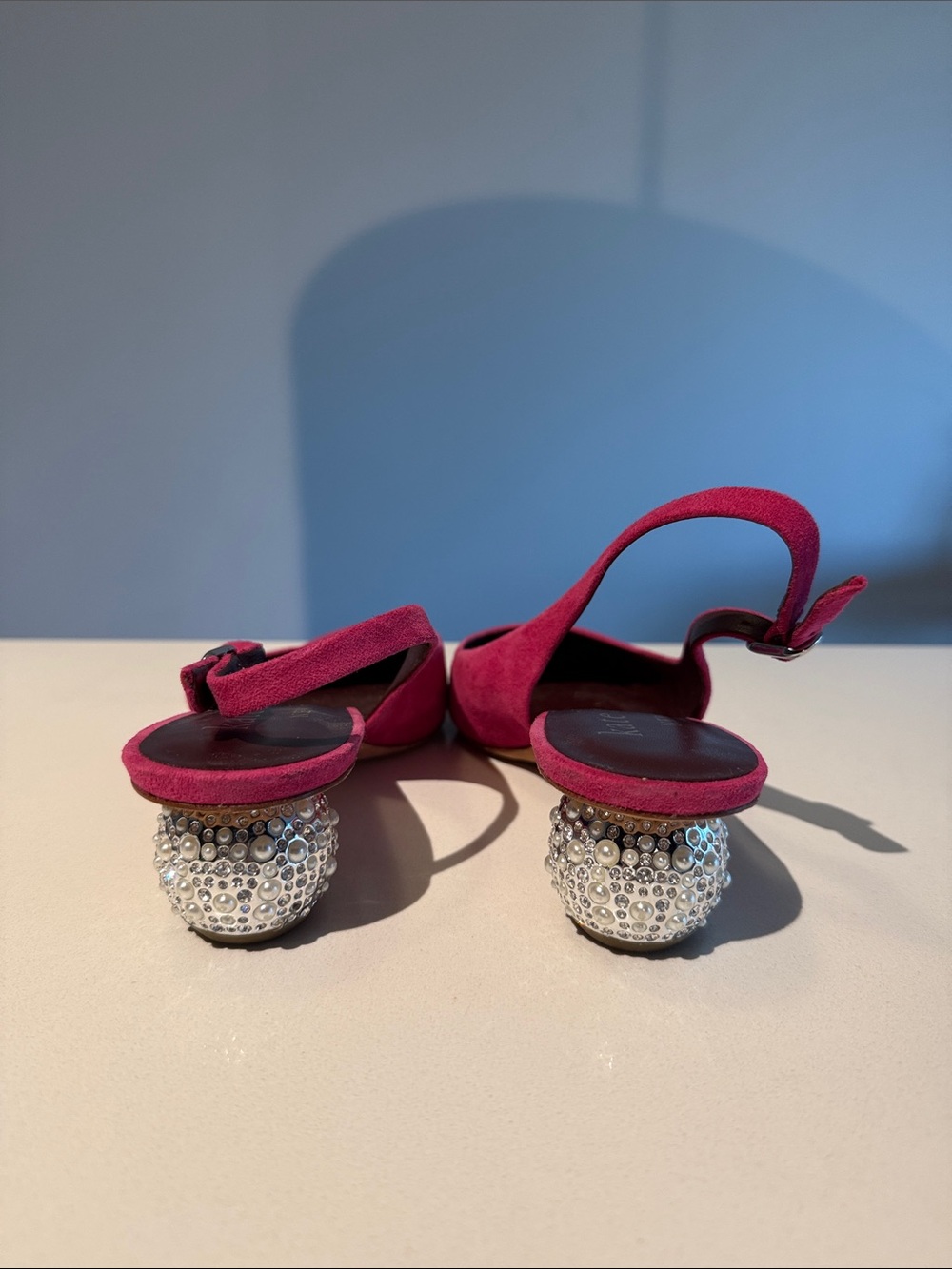 kate spade Fuchsia Slingback Pumps with Crystal Sphere Heels - Picture 4 of 4